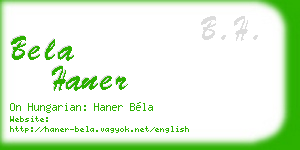 bela haner business card